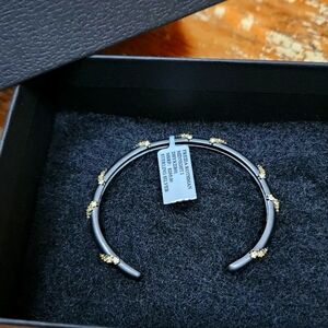 FREIDA ROTHMAN 14kt Gold Plated Sterling Silver Pave Rope Bangle Bracelet